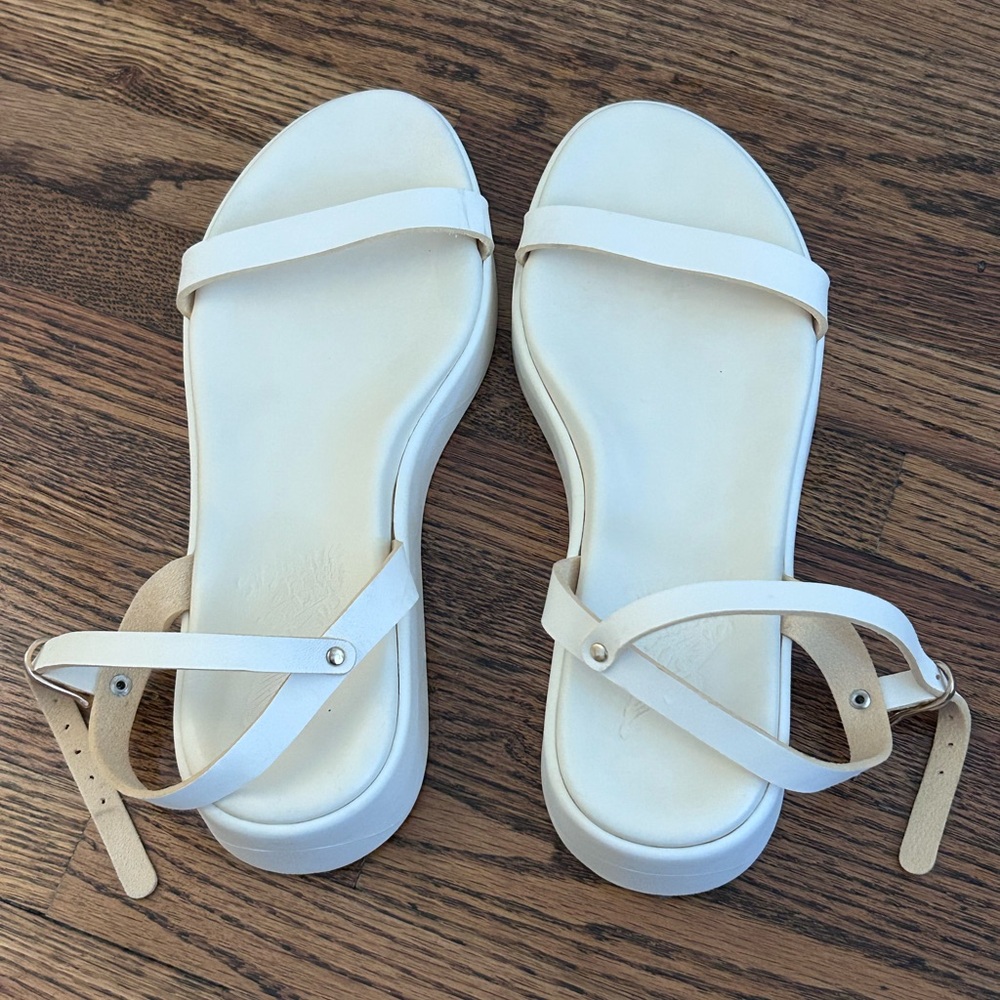 Ancient Greek Sandals Off White Irida Platform Sandals